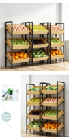 Robuuste enkelzijdige metalen displaystandaard met snelle installatie voor supermarkt fruit en groenten