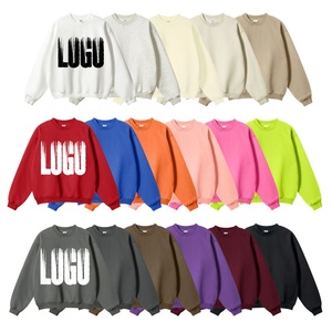 Sudadera de cuello redondo extragrande, Jersey de algodón para hombre, sudadera bordada en blanco, logotipo personalizado de alta calidad, venta al por mayor - Product Image 4