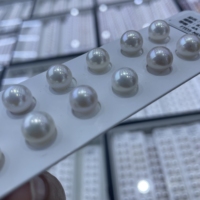 Perles d'eau douce Edison rondes blanches de haute qualité 5A, 8,5-9 mm, à fort lustre, en paire, pour la fabrication de bijoux DIY, boucles d'oreilles