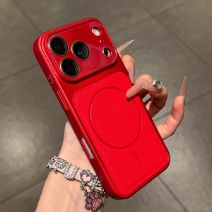 เคสสำหรับ iPhone 17 Pro Max ลายหนังลิ้นจี่ พร้อมฟิล์มแม่เหล็กป้องกันเลนส์ ป้องกันการตกกระแทก - Product Image 4