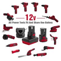 Offre Spéciale 12v alimenté par batterie au lithium portable à vitesse variable 1/4 pouces Mini kit combiné de tournevis à percussion sans fil