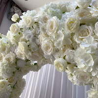 Arche de mariage en forme de cœur avec arrangement floral de roses blanches de 2M/2.4M, support de fleurs pour scène d'événement et cérémonie