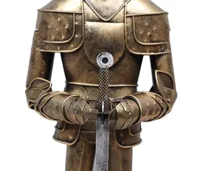 Full Body Templar Armor Knight Medieval Warrior Suit 6ft height with Spear At low Price armored suit