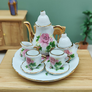 Juego de Té de Cerámica <span class=keywords><strong>en</strong></span> Miniatura Estilo Chino para Casa de Muñecas, Escala 1:12, Vajilla Pequeña para Juego de Imitación, Modelo de Escena <span class=keywords><strong>en</strong></span> Miniatura, Tazas - Product Image 6
