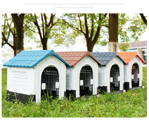OEM Luxe Hondenhuis Serie Buiten Klein Medium Groot Alle Seizoenen Regenbestendig Kunststof Kennel Hondenhuis Met Raam - Product Image 5