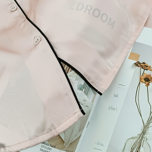Conjuntos de pijama de seda 100% personalizados para mujer, Conjunto de pijama hipoalergénico ecológico de seda pura para mujer - Product Image 5