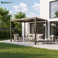 Pergola en acier pour jardin extérieur, patio, imperméable, avec structure en métal et toit à lames orientables