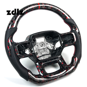 Accessoires de voiture pour Ford <span class=keywords><strong>Raptor</strong></span> F150 250 2020-2025, volant personnalisé en fibre de carbone forgée rouge avec palettes de changement de vitesse - Product Image 2