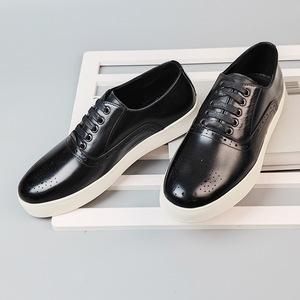 Chaussures bateau en cuir véritable pour hommes, à lacets, bout rond, respirantes, semelle extérieure en caoutchouc, toutes saisons, semelle intermédiaire en EVA - Product Image 3