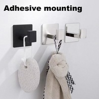 YOTO Cuisine En Acier Inoxydable Métal Auto-Adhésif Douche Vêtements Robe Manteau Vêtements Salle De Bains Mur Serviette Crochet Noir