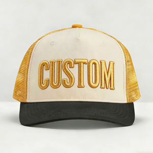 <span class=keywords><strong>หมวก</strong></span>แฟชั่นแบบมีโครงสร้าง 5 ชิ้น ผ้าฝ้าย ปักโลโก้ตามสั่ง สีบล็อกกิ้ง สำหรับทั้งชายและหญิง กันน้ำ ปักลาย 3 มิติ <span class=keywords><strong>หมวก</strong></span>เบสบอลทรง Trucker - Product Image 3