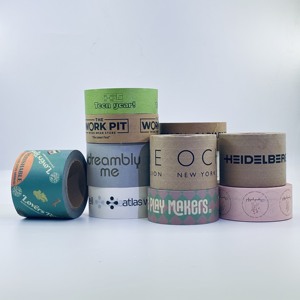Cinta de embalaje Kraft de marca personalizada autoadhesiva de un solo lado MOQ bajo para sellado de bolsas con logotipo impreso personalizado - Product Image 3