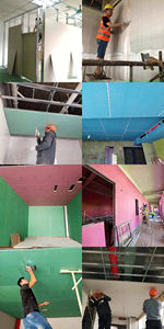 Personnalisé 4X8ft <span class=keywords><strong>Plaque</strong></span> de plâtre normale 9Mm/12Mm/15Mm Panneau de gypse pour cuisine moderne Salle de bain Papier caractéristique commune - Product Image 2