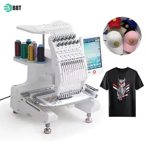 Automatic Mini Flat T Shirt Embroidery Machine One Head 12 Needles Clothes Embroidery Machine Computerized For Sale