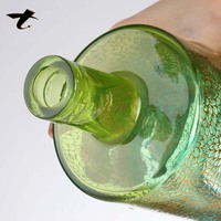 Bouteilles en verre de 700 ml pour spiritueux, sérigraphiées, pour vodka, tequila, brandy, rhum, avec bouchon en liège et peinture colorée, vente en gros