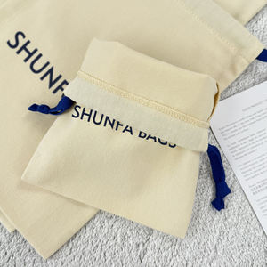 高級カスタム印刷ロゴ異なるサイズのツルショッピング靴ハンドバッグ服キャンバスパッキングコットンポーチ引き出しダストバッグ - Product Image 5