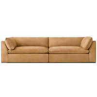 Ensemble de canapés de haute qualité pour salon, canapé sectionnel en cuir moderne de luxe pour villa, structure en bois, accoudoirs effilés, mobilier de salon 4 pièces