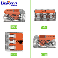 Connecteur de câblage à 3 pôles à branchement rapide 221-413 WAGOS pour câblage, connecteur de borne 4 mm, 450 V 32 A avec certification US CE