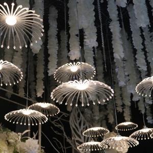 Cortinas Colgantes para Techo de Boda, Guirnalda de Luces de 10 Cabezas para Decoración de Salón, Centro Comercial, Decoración Colgante para Ventanas de Boda - Product Image 6