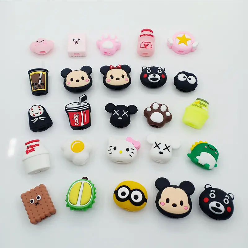 Hot Sale Cartoon Bite Mobile Phone Earphone USB Charging Cable Protector Japanese Style Charger Cable Protector