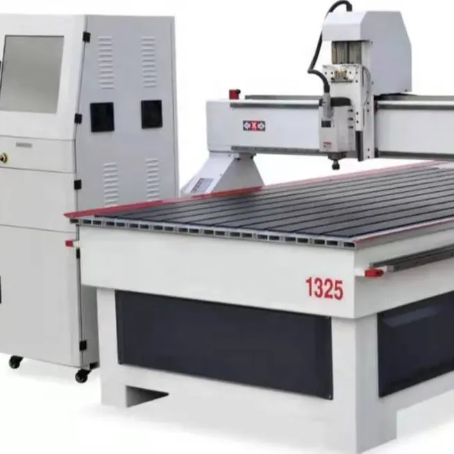 Penjualan Pabrik 1325 Kepala Tunggal Mesin Pembuat Pintu Kabinet 3 Sumbu Pertukangan Cnc Router