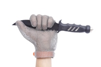 Gant à cinq doigts en acier inoxydable 316L pour trancher la cuisine, couper les huîtres de boucher, écailler les filets de poisson, sangle en TPU