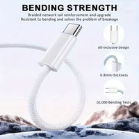 2M de câble de charge rapide tressé en nylon USB TYPE C à USB TYPE C 3A pour iPhone 1415 Pro Max