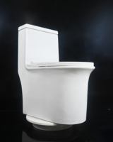 Toilette moderne en céramique monobloc à double chasse d'eau avec drainage à siphon en S pour la maison ou l'hôtel