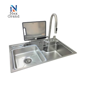 Évier de cuisine multifonctionnel en acier inoxydable 304 à surface brossée Évier de cuisine de qualité supérieure - Product Image 2