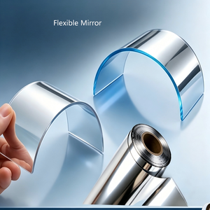 Flexible PC <b>Mirror</b> Sheet Shatterproof Cuttable Bendable Self Adhesive Eco-Friendly <b>Plastic</b> <b>Mirror</b> Panel DIY Art Deco Decor - Product Image 1
