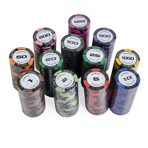 ชิปโป๊กเกอร์พลาสติก เซรามิก ดินเผา คุณภาพสูง น้ำหนัก 12 กรัม 14 กรัม แบบกำหนดเองได้ ชุดชิปโป๊กเกอร์ราคาประหยัด - Product Image 1