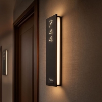 Boîte à lumière LED rectangulaire pour numéros de chambre d'hôtel, personnalisable (cadre en aluminium mural) – Haute qualité