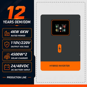 Inversor Solar Híbrido de 4KW 6KW, 24V/48V DC a 110V/220V AC Onda Sinusoidal Pura, Cargador Solar MPPT Dual de 4500W, Inversor Solar Fuera de Red - Product Image 2