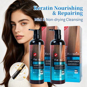 Ensemble de soins capillaires en gros, shampooing et après-shampooing à la kératine et au collagène pour cheveux abîmés - Product Image 5