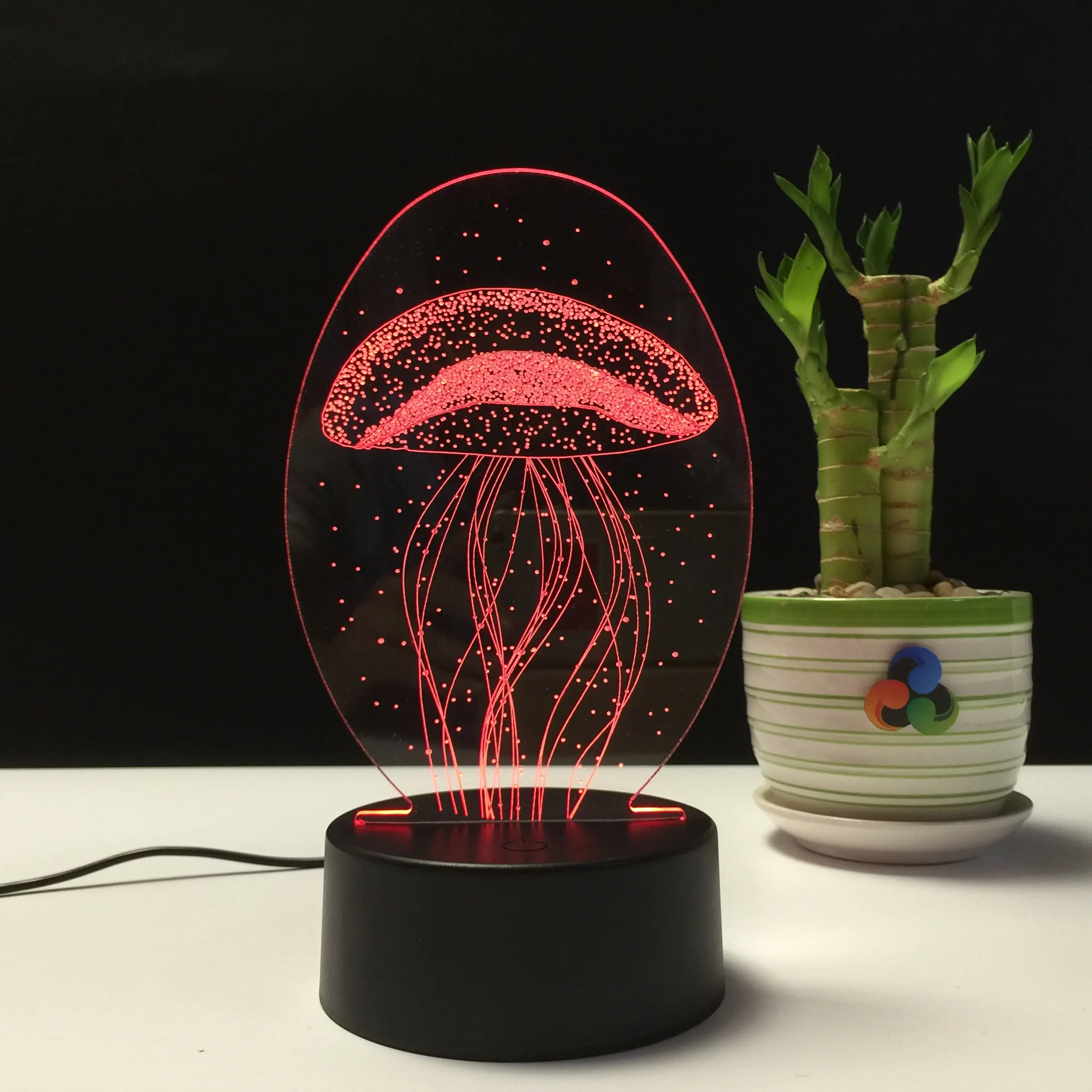 أنيمي 7 لون تغيير 3D ضوء الليل الوهم مصباح LED الإبداعي عمل الشكل لعبة هدية الكريسماس اللعب