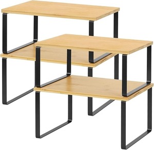 Étagère de rangement de cuisine, porte-épices, empilable, extensible, en bois d'ingénierie, organisateur de placard - Product Image 1