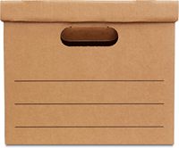 Boîte de classement en carton recyclé FC avec couvercle intégré, fabriquée en papier durable