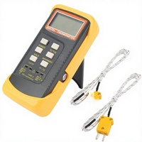 Termometer Digital Tipe K Dua Kanal dengan 2 Buah Probe Termokopel K untuk Pengukuran Suhu Tinggi Industri