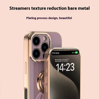 Nouvelle coque de téléphone transparente de luxe personnalisée avec support de téléphone, support de bague transparent magnétique pour iPhone