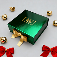 Boîtes cadeaux de Noël magnétiques rouges haut de gamme avec gaufrage et matériaux recyclés, emballage de luxe en carton vert, coffret cadeau