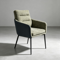 Chaise de salle à manger confortable et moderne, rembourrée, en tissu de luxe avec structure métallique, populaire pour la maison et le restaurant, idéale pour le salon.