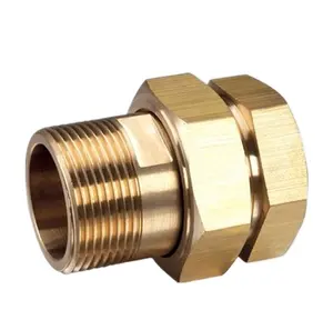 Brass 3 Pieces Union Fittings For Radiator