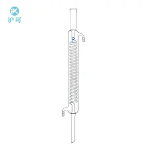 Lab galsswear Borosilicate Glass Graham Condenser with Coil-Form Inner Tube condensors 400 mm long
