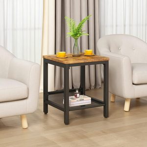 Nuovo <span class=keywords><strong>Set</strong></span> di 3 <span class=keywords><strong>Tavolini</strong></span> da Centro a <span class=keywords><strong>Due</strong></span> Ripiani, Stile Rustico Marrone, <span class=keywords><strong>Tavolini</strong></span> Rotondi Industriali per Soggiorno - Product Image 4