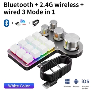 Tastiera Programmabile BSSY con 12 Tasti, 4 Manopole, 16 Funzioni Macro Personalizzabili, Cablata, Bluetooth, Wireless 2.4GHz, RGB - Product Image 5