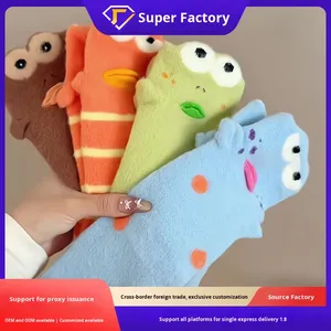 Calcetines de punto gruesos y cálidos para otoño/invierno, con diseño 3D de dibujos animados divertidos (Bikini Castle, <span class=keywords><strong>Ugly</strong></span> Fish), bonitos, suaves y absorbentes, para uso diario. - Product Image 3