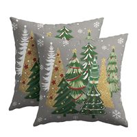 Frohe Weihnachten Quadratischer Kissenbezug 45x45cm Digitaldruck Waschbar Polyester-Mischgewebe Reißverschluss Sofa-Dekoration