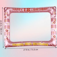 Cadre gonflable géant et durable en or rose pour selfie et photomaton, décorations de fête pour filles/femmes, cadeaux et souvenirs d'anniversaire