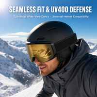 Lunettes de ski photochromiques personnalisées pour adultes en PC, anti-buée, UV400, 3 coloris, vente en gros OEM, équipement d'hiver