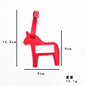 Etiqueta de equipaje estilo chino del Año del Caballo, colgante retro de cuero con forma de caballo, amuleto personalizado para bolsa de viaje al por mayor. - Product Image 5